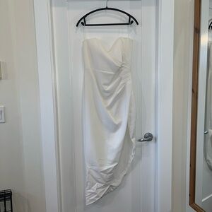CityLux Collection Strapless Draped Dress in off-white - Size 10